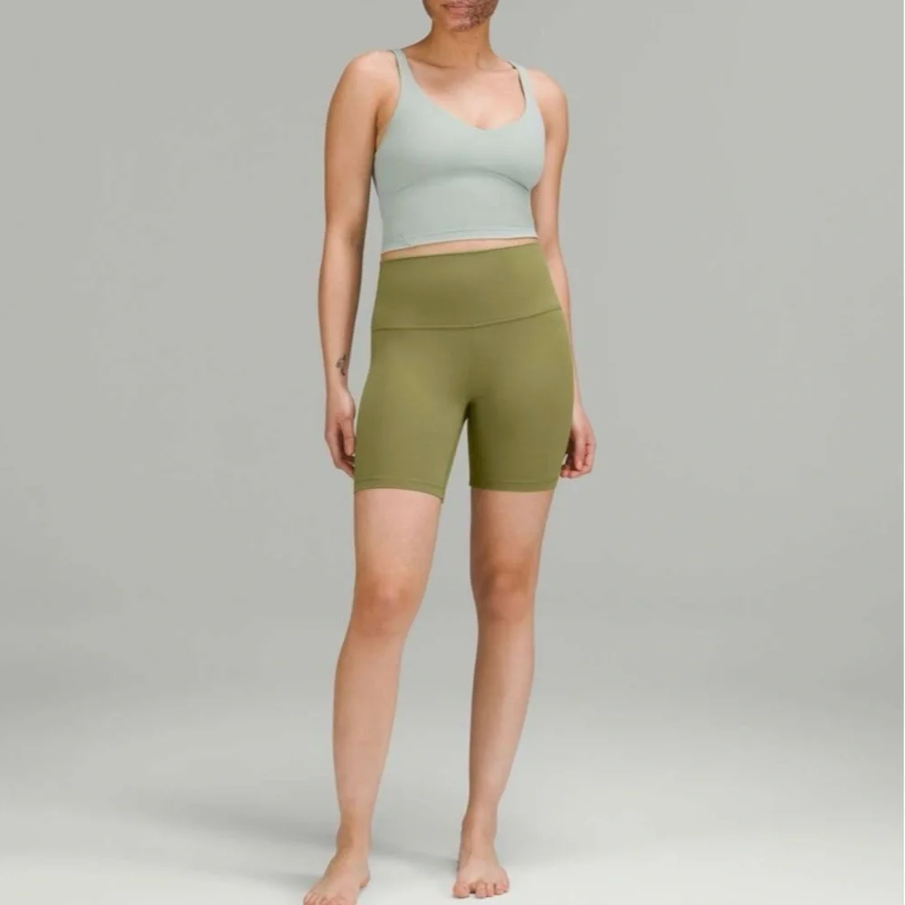 Lululemon Align High-Rise Shorts 6” Bronze Green Sz 2 Retired Color Nulu Fabric